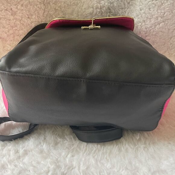 Juicy Couture hot pink and black faux leather expandable backpack main image 5